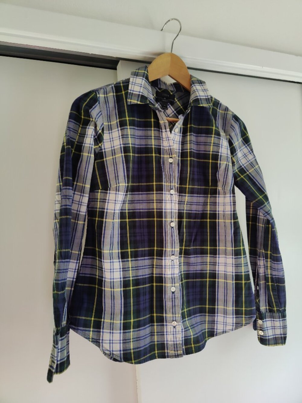 J. Crew Plaid button down 'Perfect' shirt Women's Size 4
